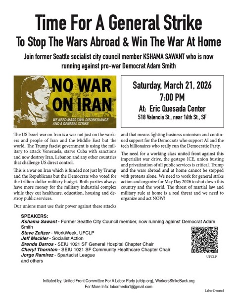 Time For A General Strike Against The US War Drive Against Iran! The Main Enemy Is At Home!